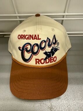 MAD Engine Coors Rodeo Trucker Hat in Cream, Brown, Navy & Red